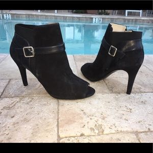 Marc Fisher Shimmee Peep Toe Heeled Booties, Black